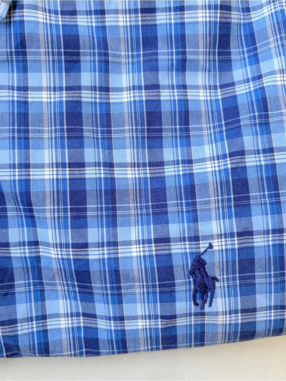 Polo Ralph Lauren Shirt Mens XL Blue Plaid Long Sleeve Button Down